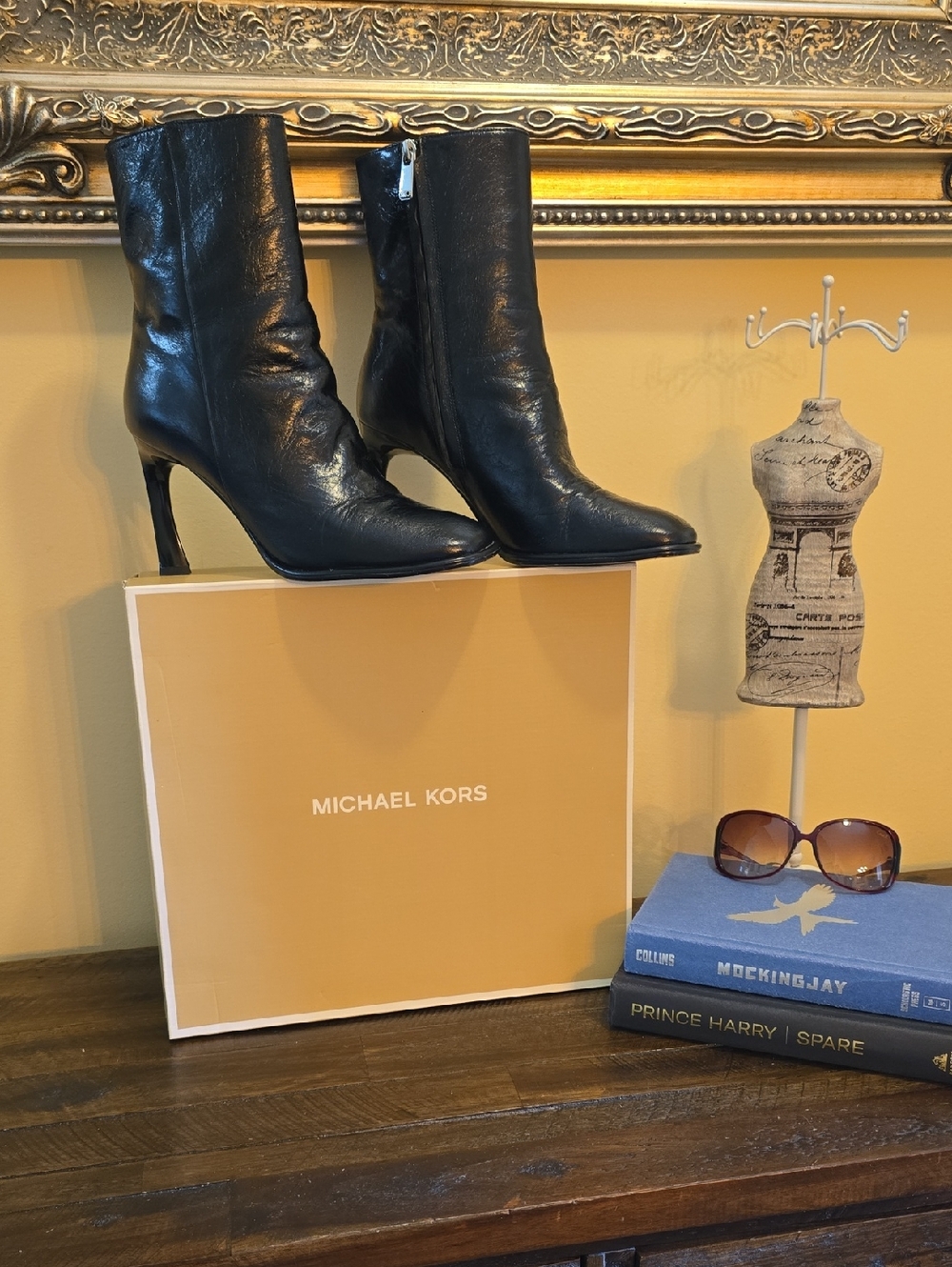 Michael Kors Kelsea Cow Leather Mid Calf Boots